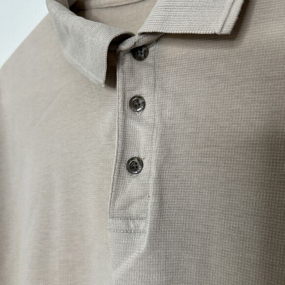 Redhead Bass Pro Mens Size L Tan Short Sleeve Button Collared Polo Shirt Cotton - Picture 5 of 6